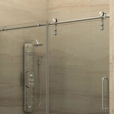 Бесрамочный стеклянный душевой зал Rolling Barn Sliding Door Track Hardware Kit с акриловой подножкой