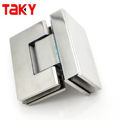 Квадратное стекло в стекло Душевая стеклянная петля с полированным хромом прямого края дизайна