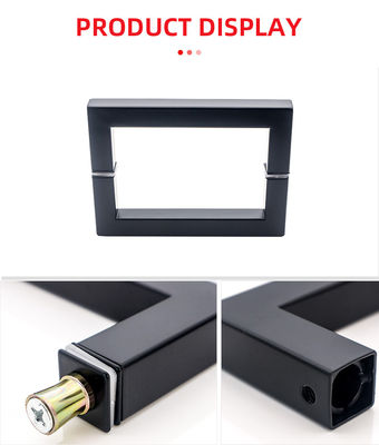 Матовая черная квадратная стеклянная дверная ручка для душа SS304