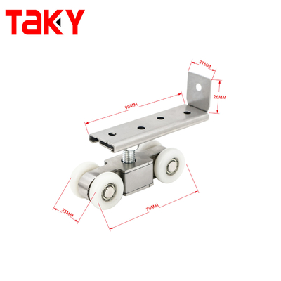 Двойной ролик для раздвижной двери с плавным закрыванием, 8 колес, цинковый сплав