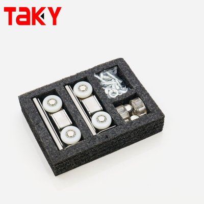 Двойной ролик для раздвижной двери с плавным закрыванием, 8 колес, цинковый сплав