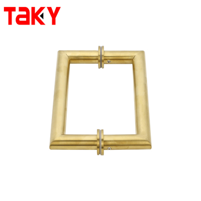 Металлическая круглая трубка квадратная Главная стеклянная дверь Золотая ручка