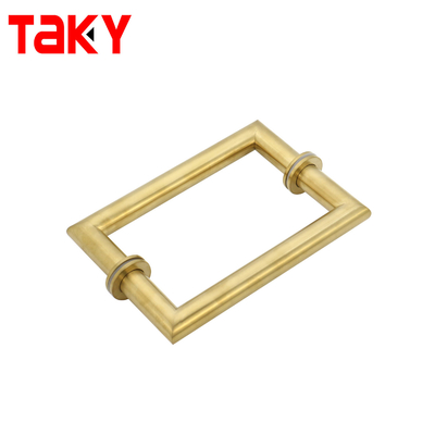 Металлическая круглая трубка квадратная Главная стеклянная дверь Золотая ручка