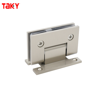 Петля для душевой двери из стекла, настенного монтажа, с поворотным механизмом, с задней пластиной в форме буквы H, сталь сатин, 90 градусов