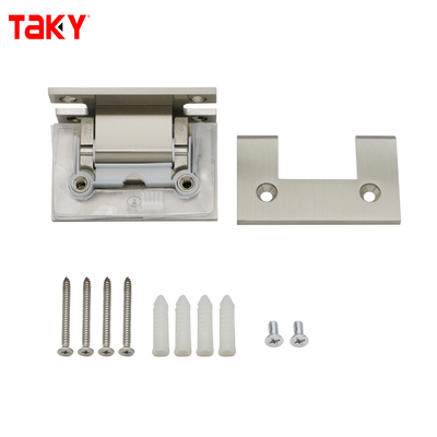 Петля для душевой двери из стекла, настенного монтажа, с поворотным механизмом, с задней пластиной в форме буквы H, сталь сатин, 90 градусов