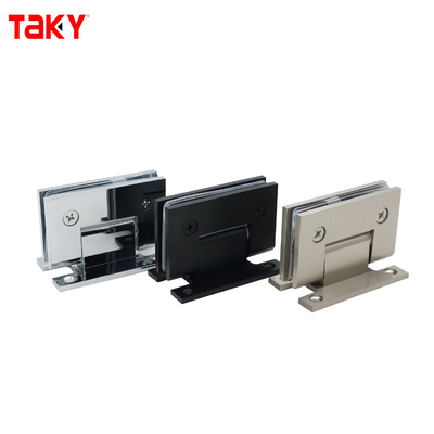 Петля для душевой двери из стекла, настенного монтажа, с поворотным механизмом, с задней пластиной в форме буквы H, сталь сатин, 90 градусов