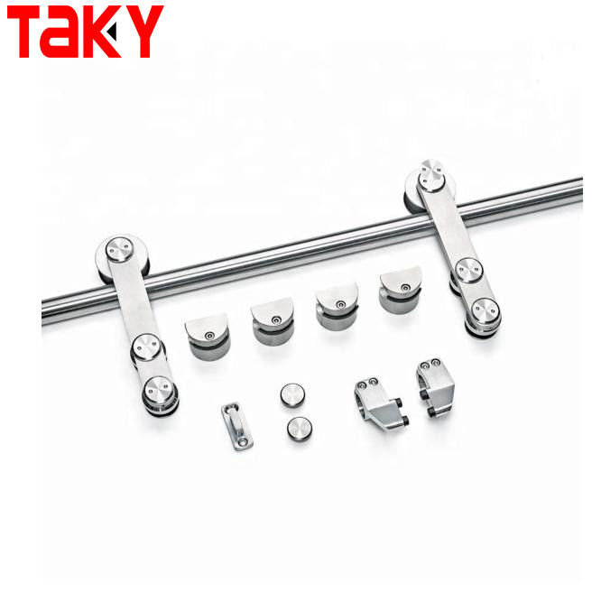 Бесрамочный стеклянный душевой зал Rolling Barn Sliding Door Track Hardware Kit с акриловой подножкой