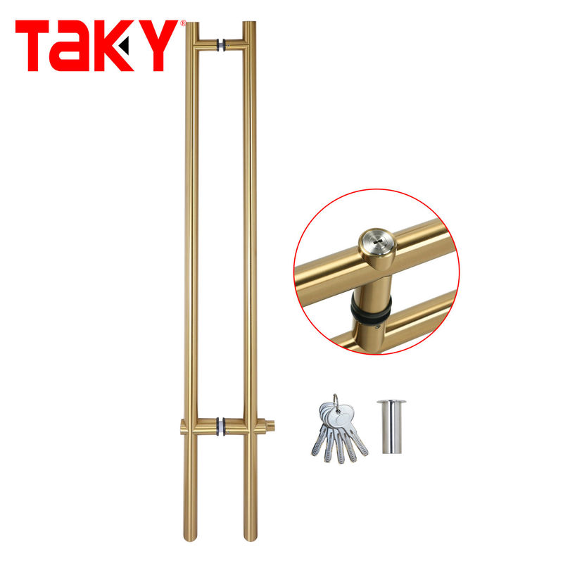 Luxury H Type Stainless Steel Entrance без рамы дверные ручки запираемые стеклянные ручки