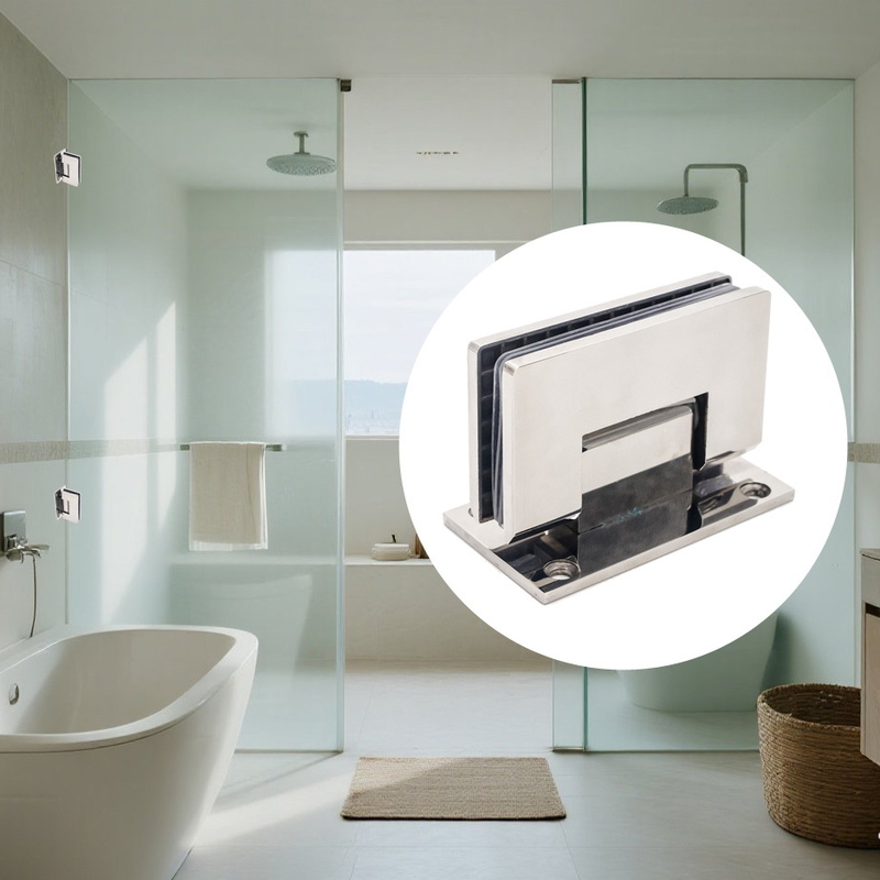 Петля для душевой двери без рамы для стекла 8-12 мм, крепление к стене под углом 90 градусов