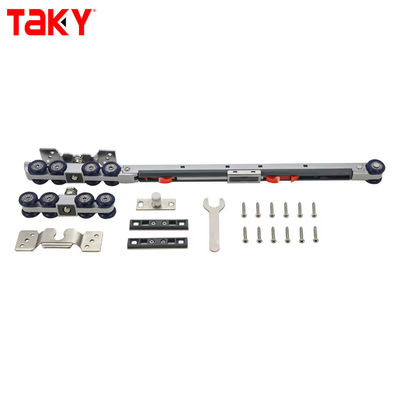 Хорошая цена Железная нейлоновая мебель гардеробная дверь подвесная дорожка двойная одиночная мягкая закрывающаяся 8 колесная скользящая дверь шкивная шкивка онлайн