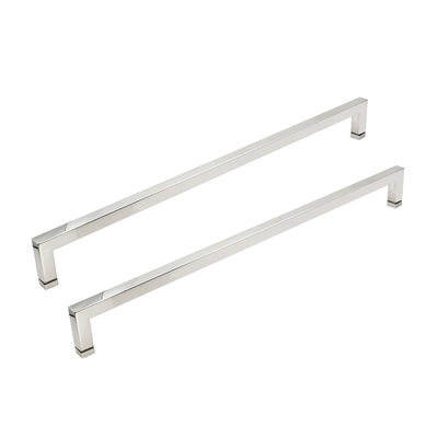 Хорошая цена Нержавеющая сталь, серебряная квадратная ручка для душевой двери, вешалка для полотенец, раздвижная стеклянная дверная ручка онлайн