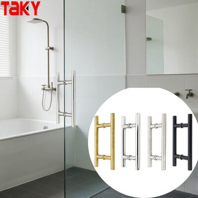 Хорошая цена Современная Н-типа нержавеющая сталь 304 двойной боковой стеклянной дверной ручки 203*203*19*1,0 мм онлайн