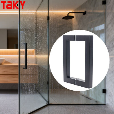 Хорошая цена Ручка для стеклянной двери душа из нержавеющей стали SS304, размер 203*203*19*1,0 мм, полированная/матовая никель/черная отделка онлайн