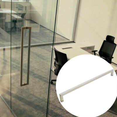 Хорошая цена Современная стеклянная дверная ручка из нержавеющей стали SS304 квадратный Матт серебряная дверная ручка для душа онлайн